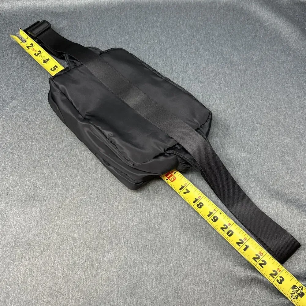 Bebe Black Nylon Belt Bag Fanny Pack Multi Pocket Crossbody Sling Travel 34-46
